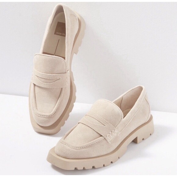 Dolce Vita Shoes - Dolce Vita Elias Lug Loafers Tan Suede Leather Women’s 6
